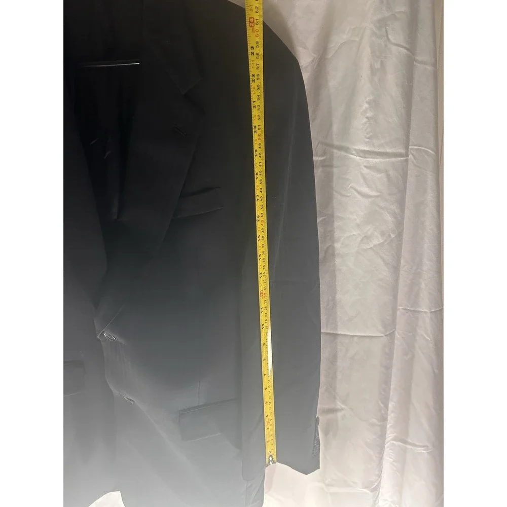 Hart Schaffner Marx Gold Trumpeter‎ Mens Suit Jacket Blazer Black Rodes USA Vtg